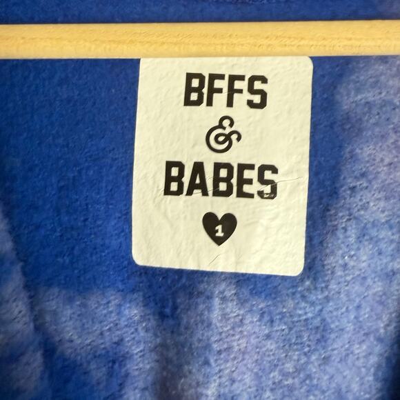 BFFS & Babes Blue Hand Tie Dyed Red Heart USA Full Zip Hoodie Unisex Medium - Picture 7 of 7